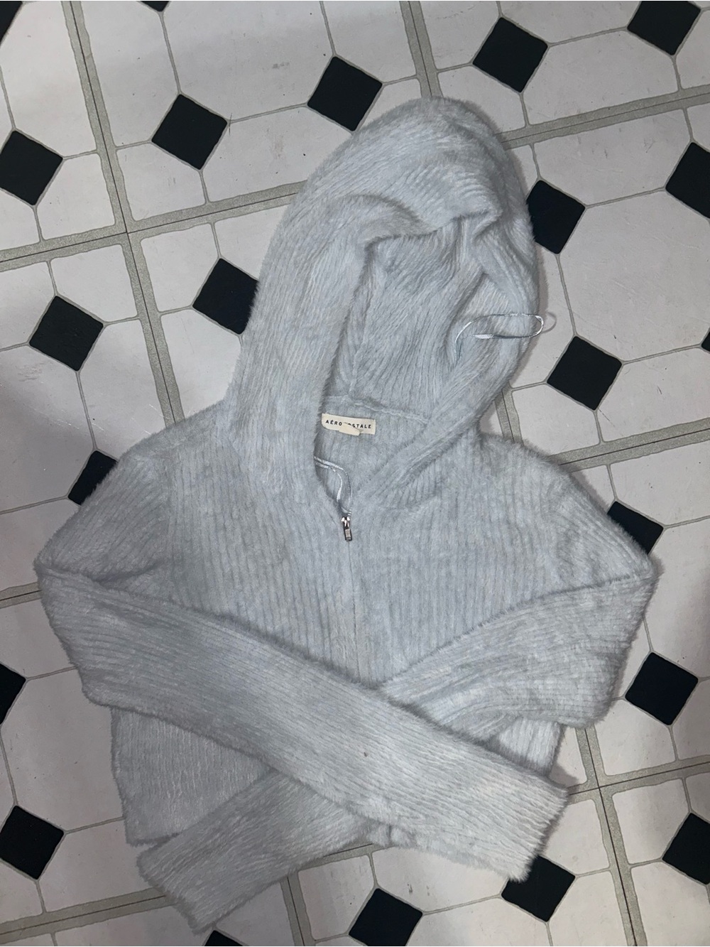 Teddy Light Blue Zip Up Jacket